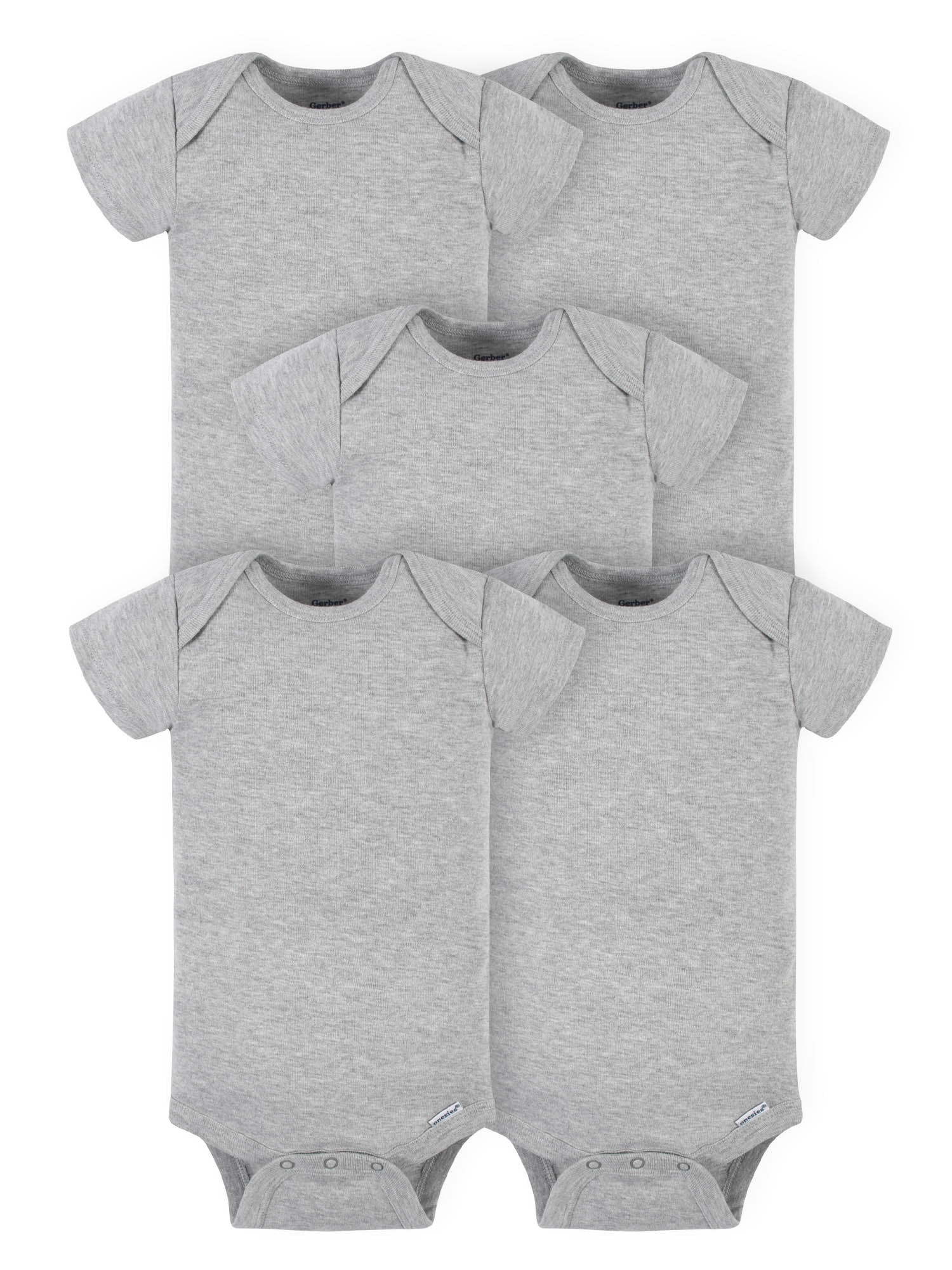 Gerber unisex-baby 5-pack Solid Onesies Bodysuits 