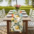 thumbnail image 4 of Spring Lemon 120 Inch Table Runner, Summer Flower Leaf Branch Nature Fruit Farmhouse Dresser Scarf Cotton & Linen Tablerunner for Dining/Kitchen Island/Holiday Party Décor 13" x 120", 4 of 9