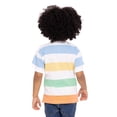 thumbnail image 3 of Wonder Nation Toddler Boy's Short Sleeve Striped Henley T-Shirt, Sizes 12M-5T, 3 of 5