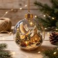 thumbnail image 5 of Glowing Christmas Story Ornament, Light‑Up Mini Holiday Scene, 3.1in Peace Dove Church Hanging Ball, Acrylic Christmas Tree Decoration, Festive Keepsake Ornament for Mantel, Window and Home Decor, 5 of 7