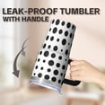 thumbnail image 5 of 20oz Stainless Steel Insulated Cup with Handle, Geometric Design Double Wall Travel Tumbler Leak-Proof Straw Lid, 5 of 5