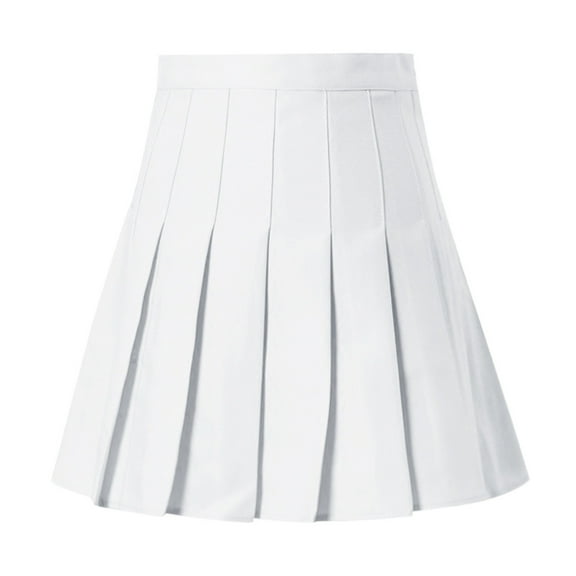 Ediodpoh Womens Skirt High Waist Pleated A Line Mini Skirt Casual Slim Tennis Skirt Mini Skirts for Women White L