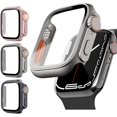 thumbnail image 1 of WWS-3Pcs Screen Protector for Apple Watch Case 45mm 44mm 40mm 41mm,Ultra Style Hard Case+Tempered Glass Screen Protector,Rugged iwatch Bumper Cover for Apple Watch Series 8 Cases 7 SE 6 5 4, 1 of 4