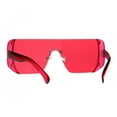 thumbnail image 4 of Rectangular Pop Color Shield 80s Robotic Disco Sunglasses Red, 4 of 4