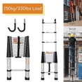 thumbnail image 4 of Telescopic Ladder 14.4FT Multi-purpose Ladder with 2 Hooks, Portable Aluminum Folding Ladder, Folded Size 3ft Easy to Store, 330lbs Load Capacity, Extension Ladder Space Saving for Home, 4 of 9