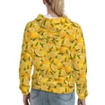 thumbnail image 7 of Fotbe Yellow Limes Pattern Womens Long Sleeve Hoodie, Pullover Hooded Sweatshirt, Kangaroo Pocket Hoodie with Eye-catching Drawstrings-Small, 7 of 7