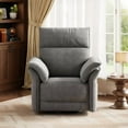 thumbnail image 3 of Studyset Swivel Rocking Recliner Chair, Power Recliner Glider with Double Handrail & Faux Leather Upholstery, Comfortable Rocker Recliner for Living Room, Bedroom, Nursery, 3 of 9