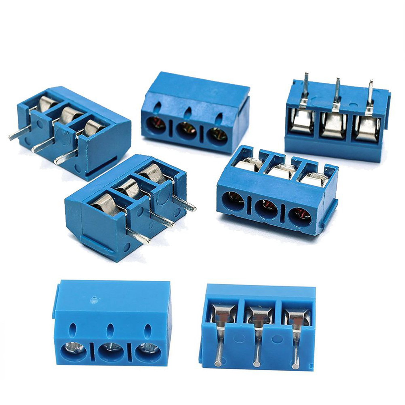 200PCS Blue ABS KF301-3P 5.08mm 3 Pin Connect Terminal Screw Terminal Connector