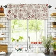 thumbnail image 3 of Christmas Valances for Windows Winter Snowflakes Linen Vintage Rod Pocket Curtain Valance Window Treatment Short Curtains for Kitchen Living Room, 60"x18", 3 of 5