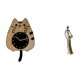 thumbnail image 1 of Reloj de pared decorativo con forma de gato, figura de escritorio, figura africana, estatua de mujer tribal, hecha de madera, resina y acrílico. Ideal, 1 of 8