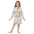 thumbnail image 6 of FORMRS Niños Bathrobe Unisex Hooded Robe Soft Plush Pajamas Sleepwear, Size 10-12T, Green Nordic Christmas, 6 of 7