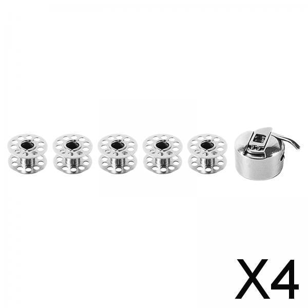 2 X Cajas de Bobinas para Máquinas de Coser Y 5 X Bobinas para Máquinas de Coser, Bobinas de Coser de Metal para Costura Artesanal , Plata, 4 piezas
