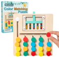 thumbnail image 1 of Juego de Mesa Montessori Biottro Color Matching Puzzle Madera Logica Preescolar, 1 of 5