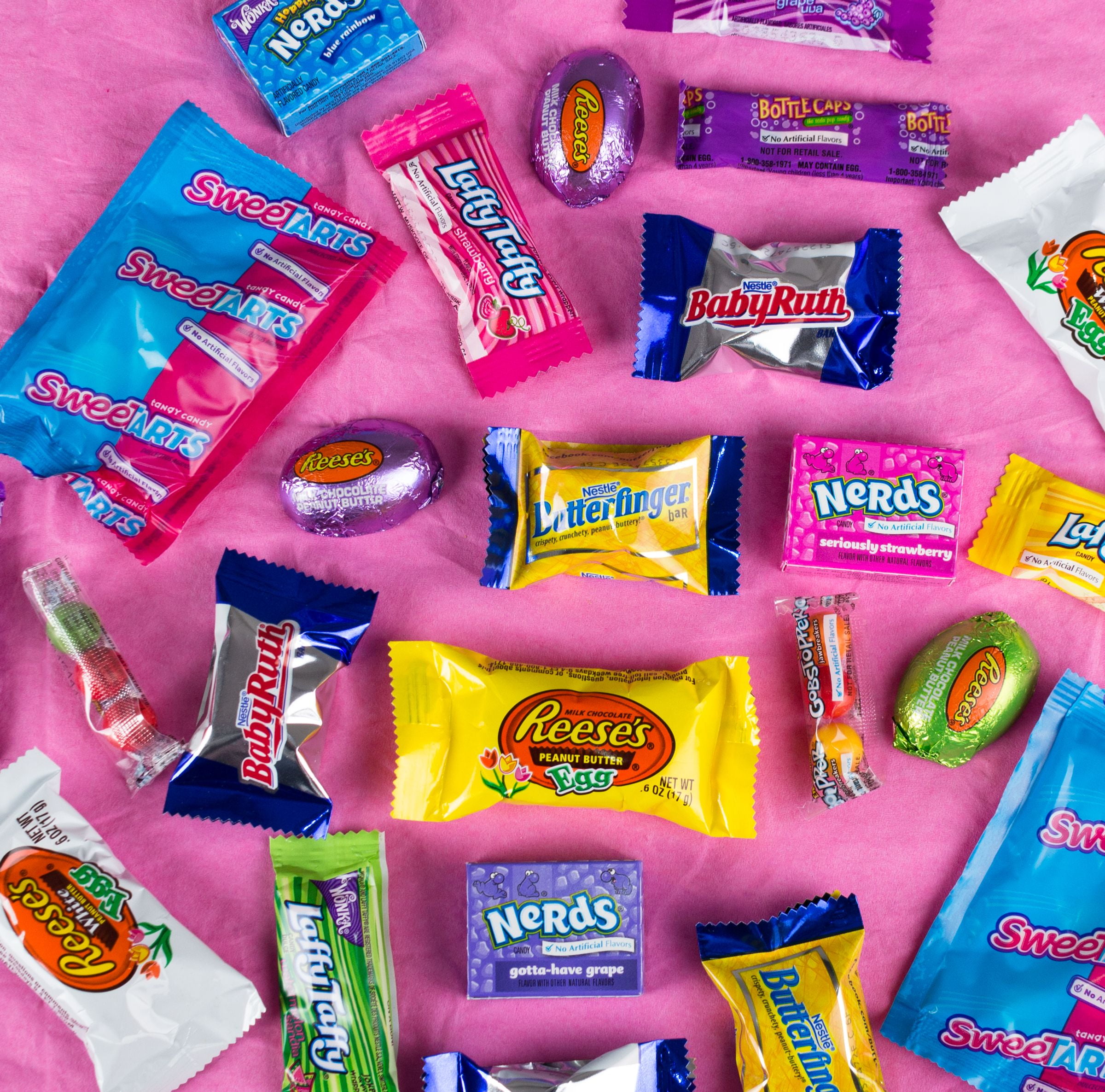 Bulk Hunt Solid Plastic Easter Eggs, Filled With Candy Chocolate 25