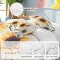 thumbnail image 2 of 3 Piece Yellow Sunflowers Duvet Cover Set Queen Size, Microfiber Comforter/Quilt Cover with Corner Ties and 2 Pillowcases, Floral in Blooms Pastoral Plants All Season Soft Bedding with Zipper Closure, 2 of 8