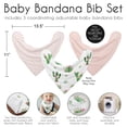 thumbnail image 4 of Sweet Jojo Designs Cactus Floral Pink Green and Grey Fabric Bandana Baby Bibs 3 Piece Set, 4 of 6