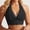Black, variant on Women's Bra Lace Everyday Halter Strap Soft Cup Trim Deep V Neckline Floral Overlay