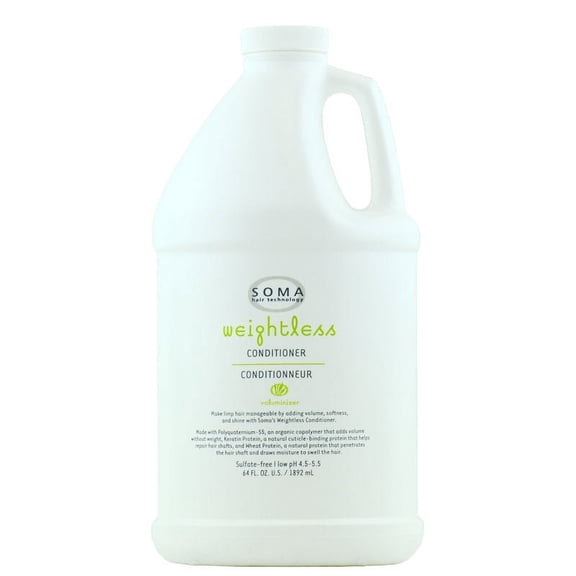64 oz / half gallon , Soma Weightless Conditioner Hair Scalp, Pack of 1 w/ SLEEK Teasing Comb