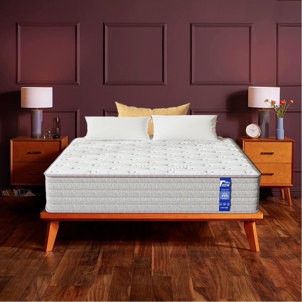 KOW® 12 inch King Size Innersping Mattress in a box,Medium Firm,Pressure Relief,5 Zones Support,Egde Support & Comfortable Foam