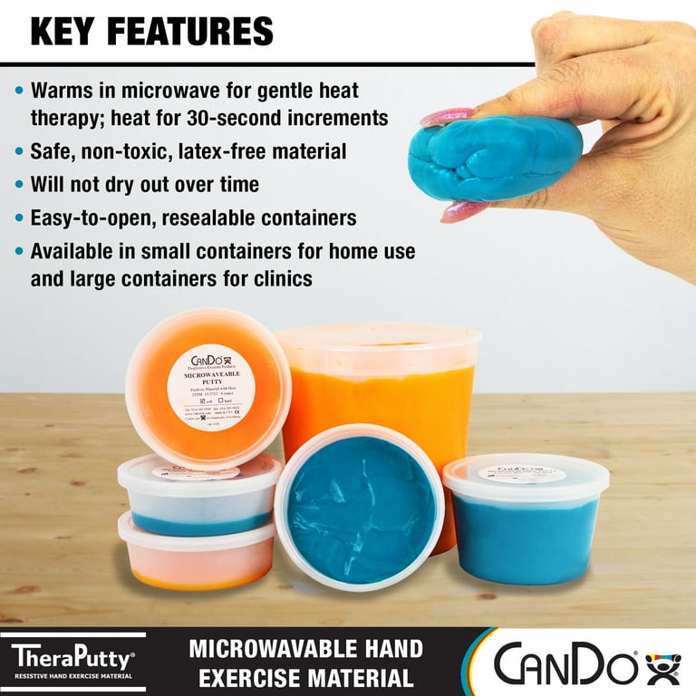 CanDo Microwavable Theraputty Exercise Material - 2 oz - Blue - Firm CanDo Microwavable Theraputty Exercise Material - 2 oz - Blue - Firm