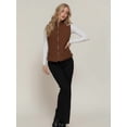 thumbnail image 5 of NE PEOPLE Women’s Quilted Vest – Lightweight Sleeveless Full Zip Up Casual Stand Collar Padding Gilet Jacket with Pockets NEWV40 Brown XL, 5 of 8