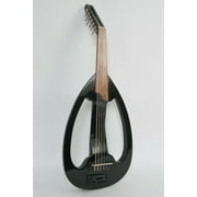 Mid-East Electric Frame Oud w/ Gig Bag - Black, OUDLFB