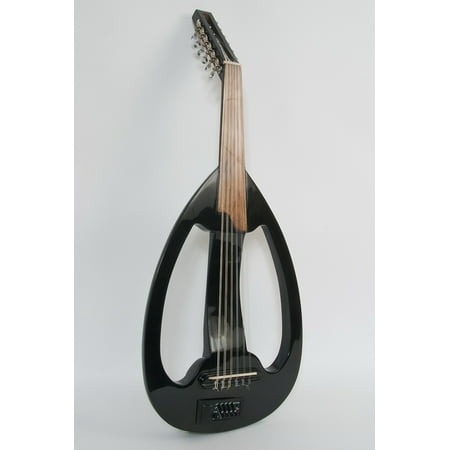 Mid-East Electric Frame Oud w/ Gig Bag - Black, OUDLFB