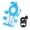 Blue White Handlebar, variant on Hyasfey Bicycle Phone Holder Eight-Claw Shock Absorbing Motorcycle Mobile Phone Mount 360-Degree Rotation Anti-slip Universal Bicycle Scooter Cell Phone Holder
