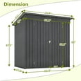 thumbnail image 3 of 4x6 ft Metal Shed Outdoor Storage Shed,Metal Steel Utility Tool Shed Storage House with Double Lockable Doors and Air Vent for Backyard Garden Patio Lawn Black, 3 of 7