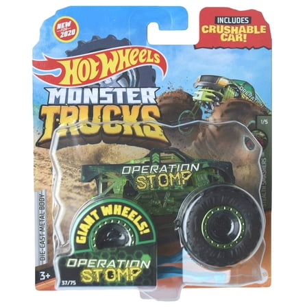 Hot Wheels Monster Trucks Operation Stomp Car and Truck Play Vehicles