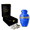 BLUE, variant on Nova Niche Medium Blue Aluminium Cremation Urn for Human Ashes – Adult Memorial Keepsake with Velvet Case