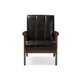 thumbnail image 1 of Baxton Studio Nikko Sillón de madera de cuero sintético marrón oscuro de estilo escandinavo moderno de mediados de siglo Baxton Studio BBT8011A2-Brown Chair, 1 of 2