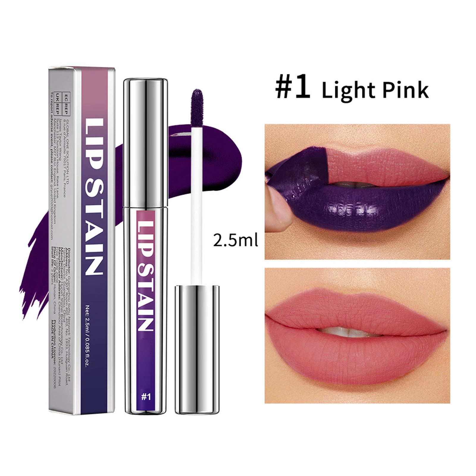 3-Color Peel Off Lip Stain - Long-Lasting, Non-Stick Cup & Plant-Based Formula, for All-Day Wear, Weddings & Party Makeup