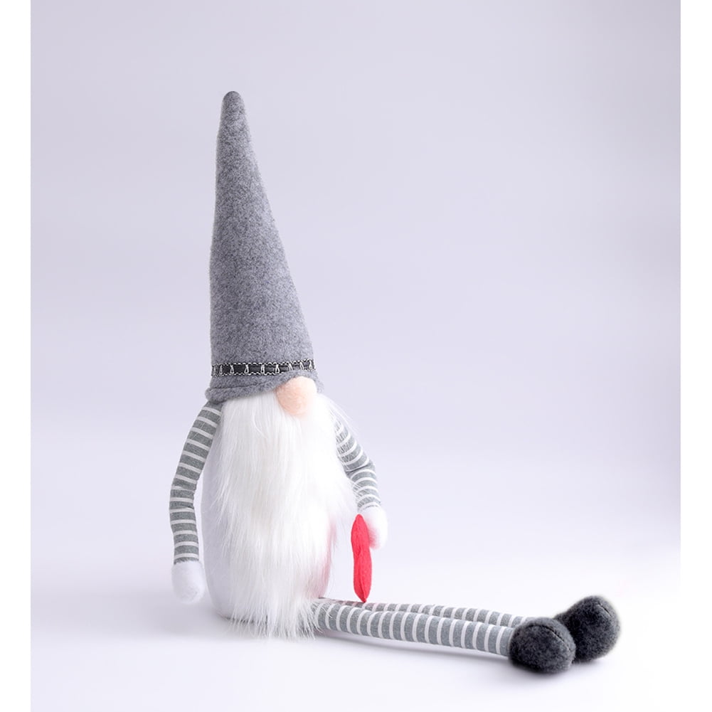 Kepooman Kids 15" Long Hat & Long Striped Legs Faceless Elf Doll for Holiday Decor Gifts, Light Gray Kepooman Kids 15" Long Hat & Long Striped Legs Faceless Elf Doll for Holiday Decor Gifts, Light Gray