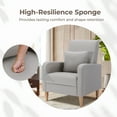 thumbnail image 4 of AFO Mid-Century Modern Leather Upholstered Accent Chair with Removable Pillow for Living Room, Bedroom, Apartment, Khaki, 4 of 6