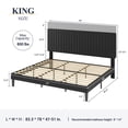 Allewie King Size Upholstered Platform Bed Frame With Adjustable Headboard