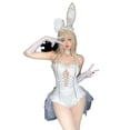 thumbnail image 2 of FASHOFT Women's Halloween Costumes Bunny Girl Suit Set Rabbit Cosplay Outfit Easter Holiday Party Stage Performance Fancy Dress Up Halloween Costume L, 2 of 7