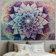 thumbnail image 2 of Fenyluxe  Tapestry Mandala Wall Hanging Decor Purple and Grey Indian Hippie Bohemian Flower Gypsy Decoration Beach Blanket Dorm Room Bed Sheets 60x50inch, 2 of 6