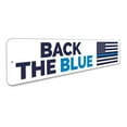 thumbnail image 3 of Back The Blue Flag Sign, Custom Police Support Sign, Officer Appreciation & Respect Home Aluminum Decor - 4x18 inches, 3 of 4