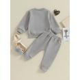 thumbnail image 4 of Bagilaanoe 2PCS Toddler Baby Boy Pants Set Letter Embroidery Long Sleeve Sweatshirt Tops + Sweatpants 6M 12M 18M 24M 3T Kids Casual Sweatsuits, 4 of 8