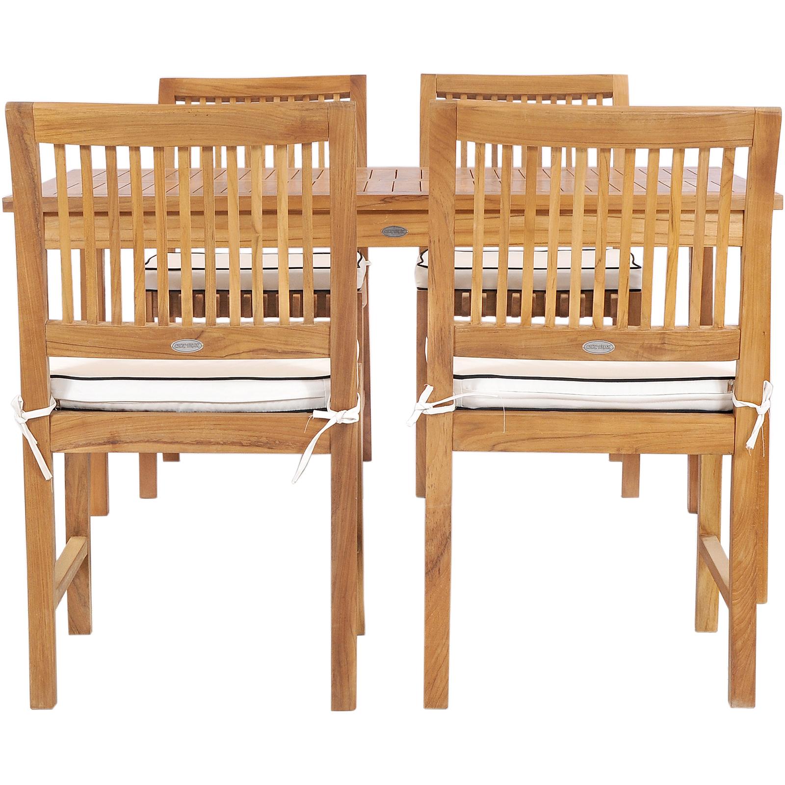 Chic Teak Bermuda 5 Piece Teak Wood Patio Dining Set with Side Chairs - image 4 of 5