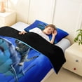 thumbnail image 3 of jejeloiu Funny Cat Shark Twin Comforter Sets,Deep Ocean Background Bedding Set For Boys,Solid Blue,Black Reversible,2-Piece,1 Comforter and 1 Pillowcase, 3 of 7