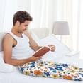 thumbnail image 4 of Uemuo Flower Pattern Men's Wide Leg Palazzo Lounge Pants with Pockets Light Weight Loose Comfy Casual Pajama Pants-, 4 of 9