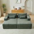 thumbnail image 4 of CKEASEAN 87" Oversized Double Chaise Lounge Sleeper Sofa Bed, Corduroy Modern Sleeper Chair with Pillows, Deep Seat Boneless Sectional Loveseat Couch for Living Room, No Assembly Required, 4 of 9