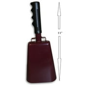 Toys+ 11 Inch Maroon Cowbell with Black Handle, Durable Metal Cowbell for Music and Sporting Events