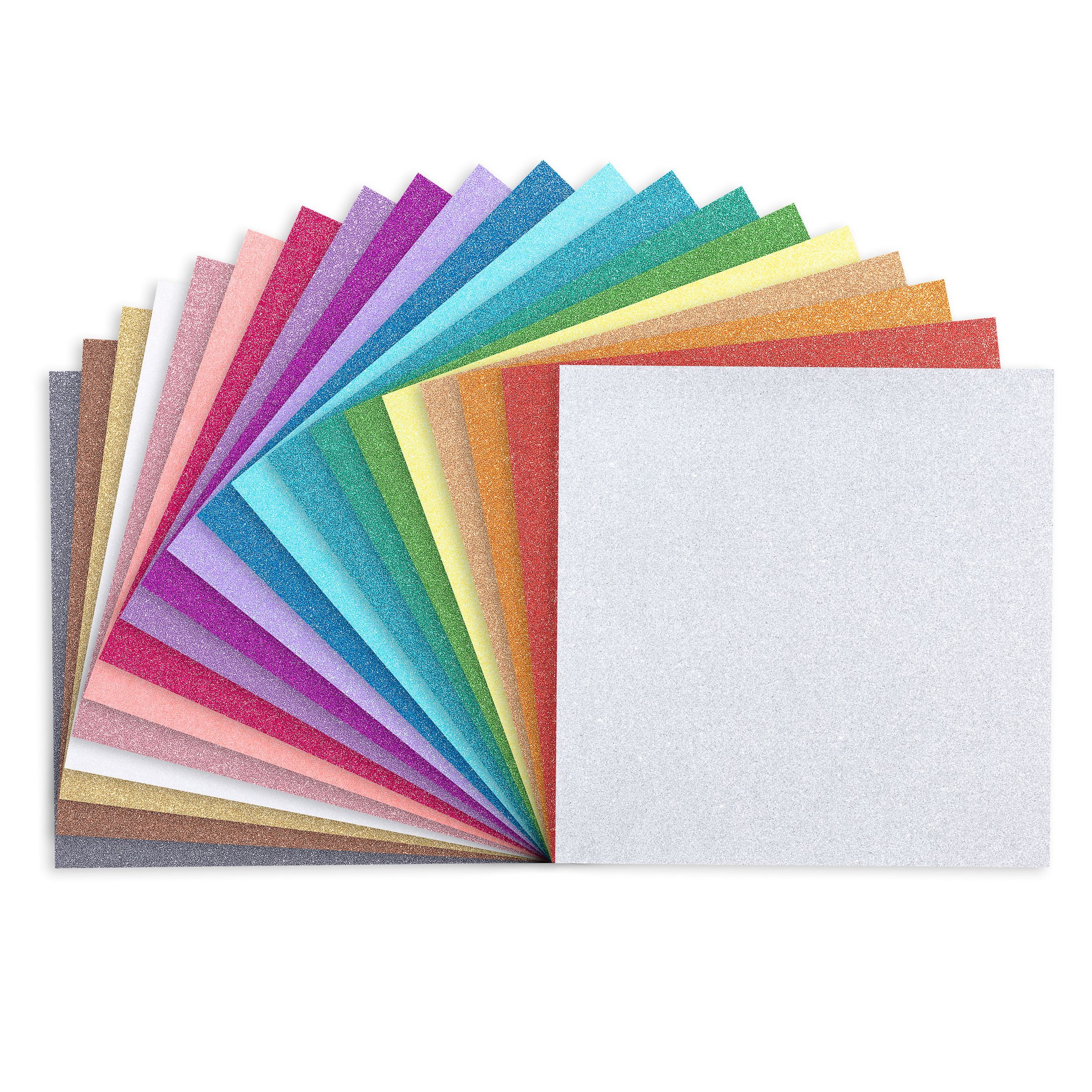 Darice 20 color Glitter Cardstock, 12 x 12, 20 Pieces