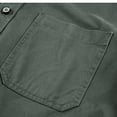 thumbnail image 6 of Mens 100% Cotton Button Down Hunting Shirt with Chest Pocket, Lightweight Breathable Long Sleeve Casual Outdoor Hiking Shacket Tops for Spring Summer Army Green-A, 6 of 9