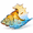 Amber and Blue, variant on Sea Glart Figurines Hand Blown Conch Shell Sculpture Decor