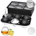 thumbnail image 1 of Bandejas para cubitos de hielo (juego de 2), máquina para hacer bolas de hielo esféricas con tapa y máquina para hacer cubitos de hielo cuadrados grandes para whisky, cócteles y productos caseros, 1 of 4