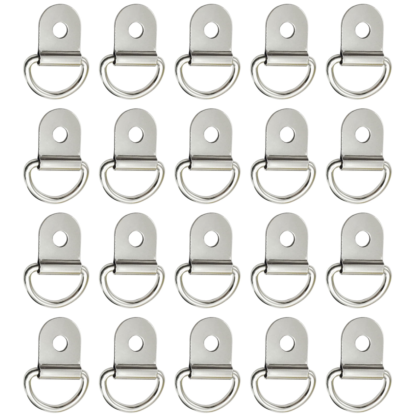 tegongse 20Pcs D Ring Tie Down Small Steel D Rings Anchor Lashing Ring for Loads on for Case Truck Cargo Trailers RV Boats
